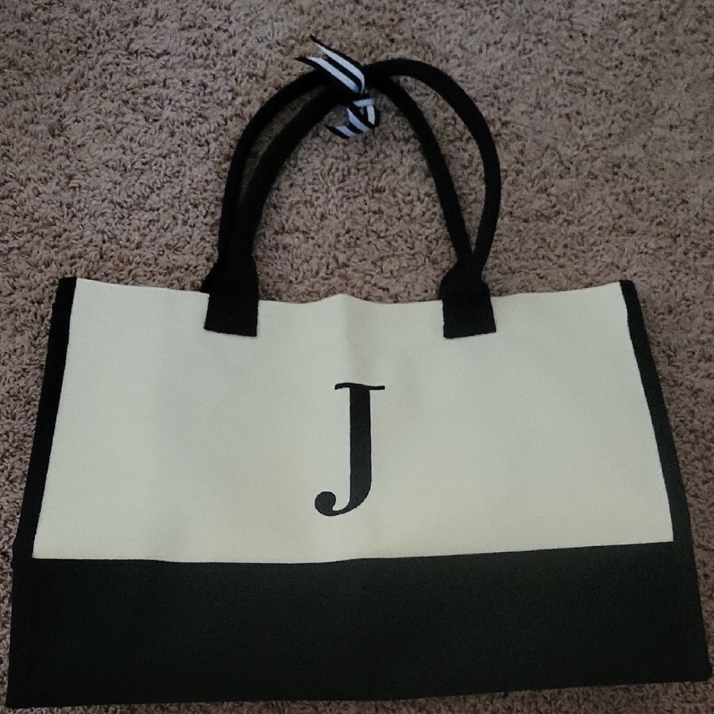 Stylish Black and Cream Tote Bag